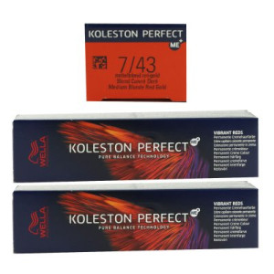 Wella Koleston Vibrant Reds 2 x 60 ml 7/43 mittelblond rot gold