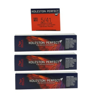 Wella Koleston Vibrant Reds 3 x 60 ml 5/41 hellbraun asch kupfer