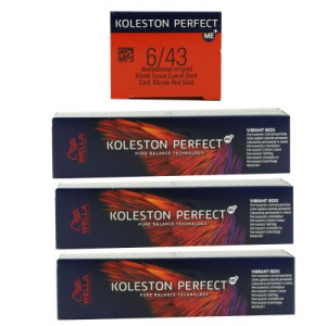 Wella Koleston Vibrant Reds 3 x 60 ml 6/43 dunkelblond rotgold