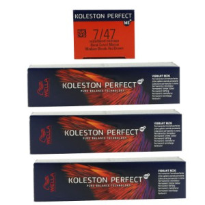 Wella Koleston Vibrant Reds 3 x 60 ml 7/47 mittelblond rot braun