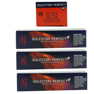 Wella Koleston Vibrant Reds 3 x 60 ml 8/43 hellblond rot gold