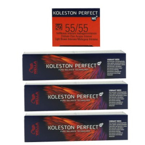 Wella Koleston Vibrant Reds 3 x 60 ml 55/55 hellbraun intensiv mahagoni intensiv