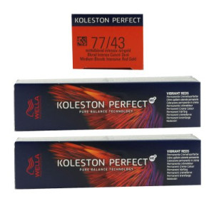 Wella Koleston Vibrant Reds 2 x 60 ml 77/43 mittelblond intensiv rot gold
