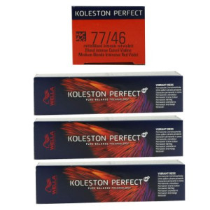 Wella Koleston Vibrant Reds 3 x 60 ml 77/46 mittelblond intensiv rot violett