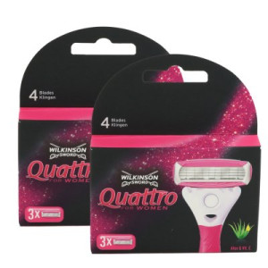 6 Wilkinson Sword Quattro For Women Rasierklingen 2 x 3 Klingen Ersatzklingen
