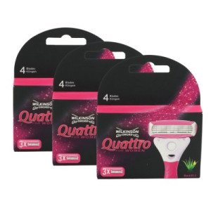 9 Wilkinson Sword Quattro For Women Rasierklingen 3 x 3 Klingen Ersatzklingen