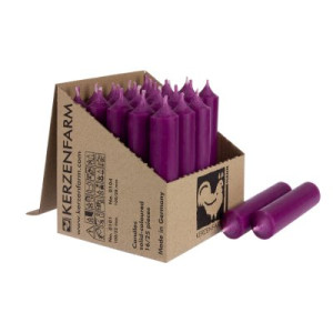 25 Stabkerzen Aubergine 100 x 22 mm Kerzenfarm Kerzen Candle