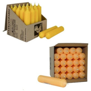 25 Stabkerzen Gelb 100 x 22 mm Kerzenfarm Kerzen Candle