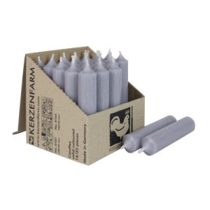 25 Stabkerzen Grau 100 x 22 mm Kerzenfarm Kerzen Candle