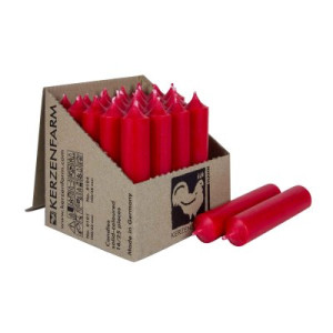 25 Stabkerzen Weihnachtsrot 100 x 22 mm Kerzenfarm Kerzen Candle