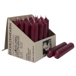 25 Stabkerzen Dunkelrot 100 x 22 mm Kerzenfarm Kerzen Candle