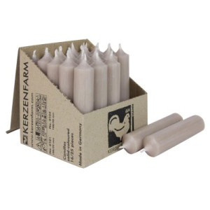 25 Stabkerzen Taupe 100 x 22 mm Kerzenfarm Kerzen Candle