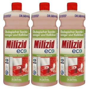 Dr. Schnell Milizid Eco 3 x 1 Liter Sanitärreiniger & Kalklöser Konzentrat