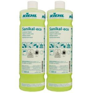 Kiehl Sanikal Eco 2 x 1 Liter Sanitärreiniger löst Kalk- und Seifenrückstände