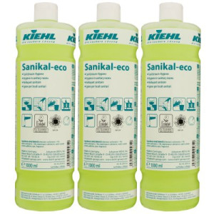 Kiehl Sanikal Eco 3 x 1 Liter Sanitärreiniger löst Kalk- und Seifenrückstände