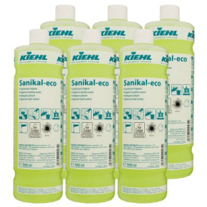Kiehl Sanikal Eco 6 x 1 Liter Sanitärreiniger löst Kalk- und Seifenrückstände