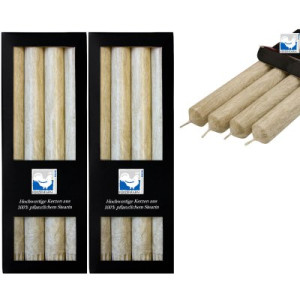 2 x 4 Stearin Stabkerzen Taupe 250 x 22 mm Kerzenfarm Kerzen Candle