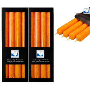 2 x 4 Stearin Stabkerzen Orange 250 x 22 mm Kerzenfarm Kerzen Candle