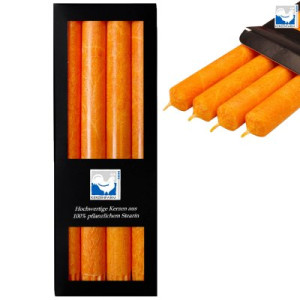 4 Stearin Stabkerzen Orange 250 x 22 mm Kerzenfarm Kerzen Candle