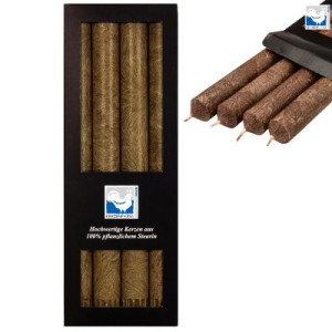 4 Stearin Stabkerzen Schlamm - Erdig 250 x 22 mm Kerzenfarm Kerzen Candle