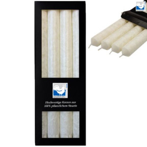 4 Stearin Stabkerzen Weiß - White 250 x 22 mm Kerzenfarm Kerzen Candle