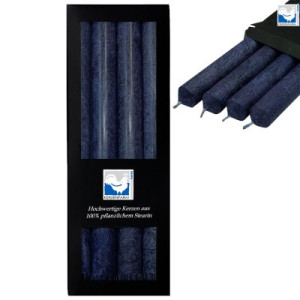4 Stearin Stabkerzen Dunkelblau 250 x 22 mm Kerzenfarm Kerzen Candle