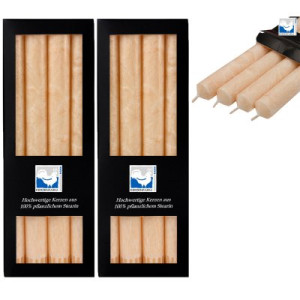 2 x 4 Stearin Stabkerzen Creme 250 x 22 mm Kerzenfarm Kerzen Candle
