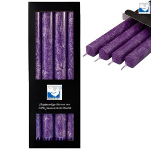 4 Stearin Stabkerzen Violett 250 x 22 mm Kerzenfarm Kerzen Candle
