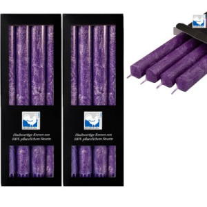 2 x 4 Stearin Stabkerzen Violett 250 x 22 mm Kerzenfarm Kerzen Candle