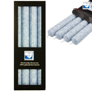 4 Stearin Stabkerzen Taubenblau 250 x 22 mm Kerzenfarm Kerzen Candle