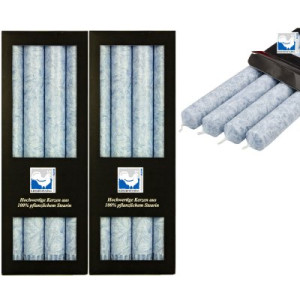 2 x 4 Stearin Stabkerzen Taubenblau 250 x 22 mm Kerzenfarm Kerzen Candle