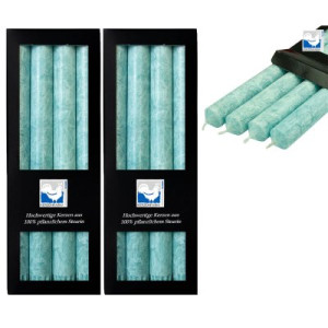 2 x 4 Stearin Stabkerzen Eisblau 250 x 22 mm Kerzenfarm Kerzen Candle