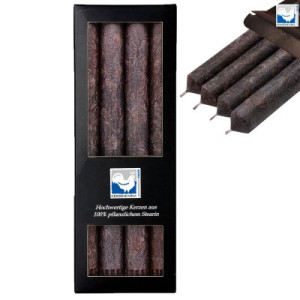 4 Stearin Stabkerzen Anthrazit 250 x 22 mm Kerzenfarm Kerzen Candle