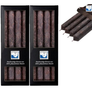 2 x 4 Stearin Stabkerzen Anthrazit 250 x 22 mm Kerzenfarm Kerzen Candle