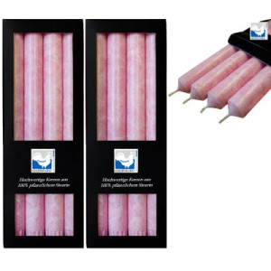2 x 4 Stearin Stabkerzen Pastellaltrosa 250 x 22 mm Kerzenfarm Kerzen Candle
