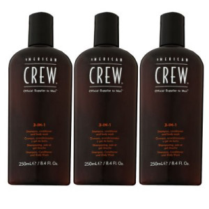 American Crew Classic 3 in 1 3 x 250 ml Shampoo Conditioner Bodywash