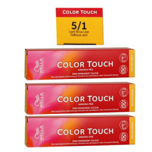 Wella Color Touch Rich Naturals 3 x 60 ml 5/1 hellbraun asch