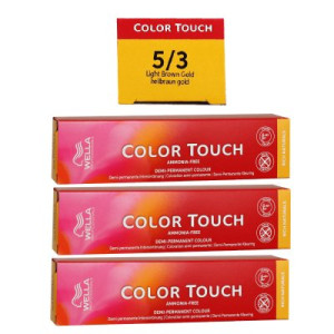 Wella Color Touch Rich Naturals 3 x 60 ml 5/3 hellbraun gold