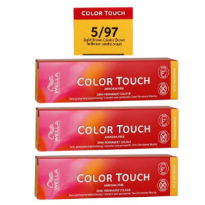 Wella Color Touch Rich Naturals 3 x 60 ml 5/97 hellbraun cendré braun