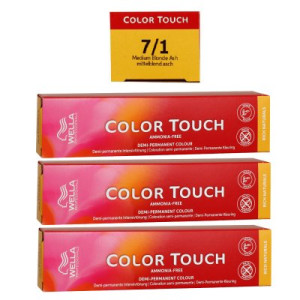Wella Color Touch Rich Naturals 3 x 60 ml 7/1 mittelblond asch