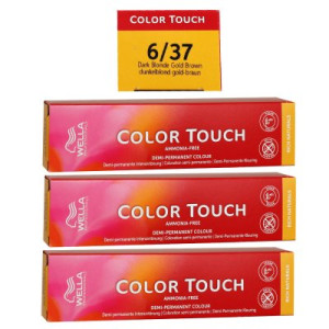 Wella Color Touch Rich Naturals 3 x 60 ml 6/37 dunkelblond gold-braun