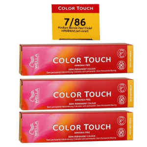 Wella Color Touch Rich Naturals 3 x 60 ml 7/86 mittelblond perl violett