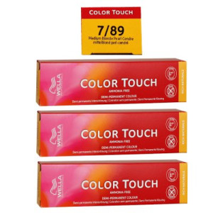 Wella Color Touch Rich Naturals 3 x 60 ml 7/89 mittelblond perl cendre