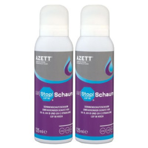 Azett UV Stop Schaum 2 x 125 ml Sonnenschutzschaum Schutz vor UV Strahlung SPF 50