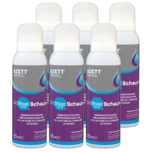 Azett UV Stop Schaum 6 x 125 ml Sonnenschutzschaum Schutz vor UV Strahlung SPF 50