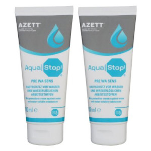 Azett Aqua Stop Pre Wa Sens Creme 2 x 100 ml Hautschutzcreme für Arbeitsstoffen