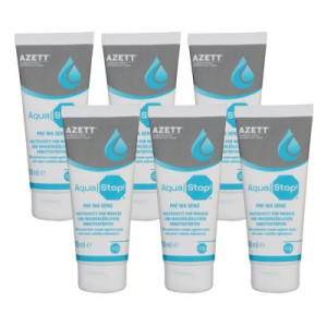 Azett Aqua Stop Pre Wa Sens Creme 6 x 100 ml Hautschutzcreme für Arbeitsstoffen