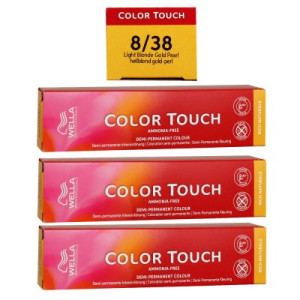 Wella Color Touch Rich Naturals 3 x 60 ml 8/38 hellblond gold-perl