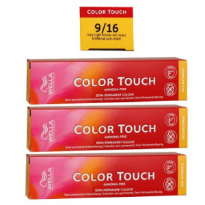 Wella Color Touch Rich Naturals 3 x 60 ml 9/16 lichtblond asch violett