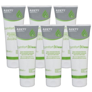 Azett Comfort Clean 6 x 250 ml Milde Waschlotion für Haut und Haar